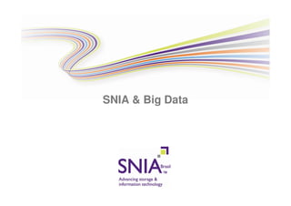 SNIA & Big Data
PRESENTATION TITLE GOES HERE

 