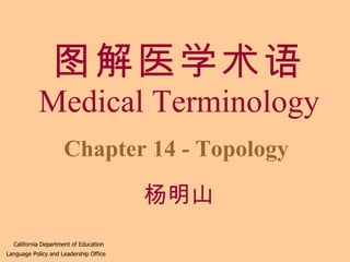 图解医学术语 Medical Terminology Chapter 14 - Topology California Department of Education Language Policy and Leadership Office 杨明山 