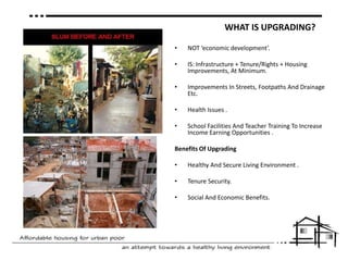   Insufficient living spaces, poor ventilation and overcrowding