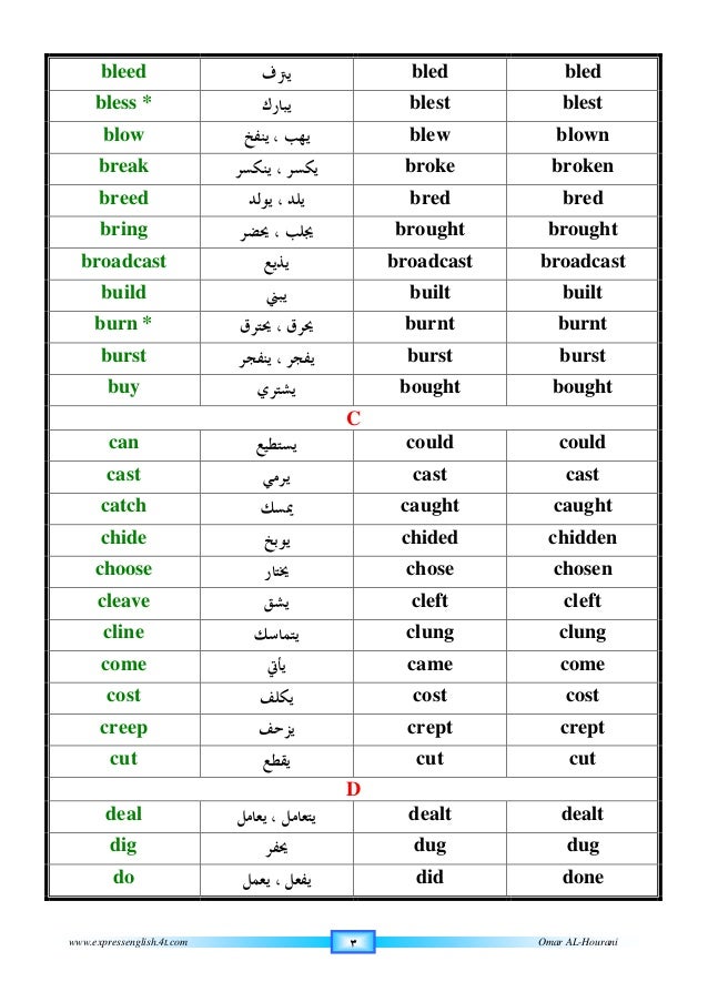 irregular verbs