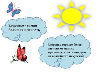 Здоровье - самая
большая ценность


                   Здоровье гораздо более
                   зависит от наших
                   привычек и питания, чем
                   от врачебного искусства
 