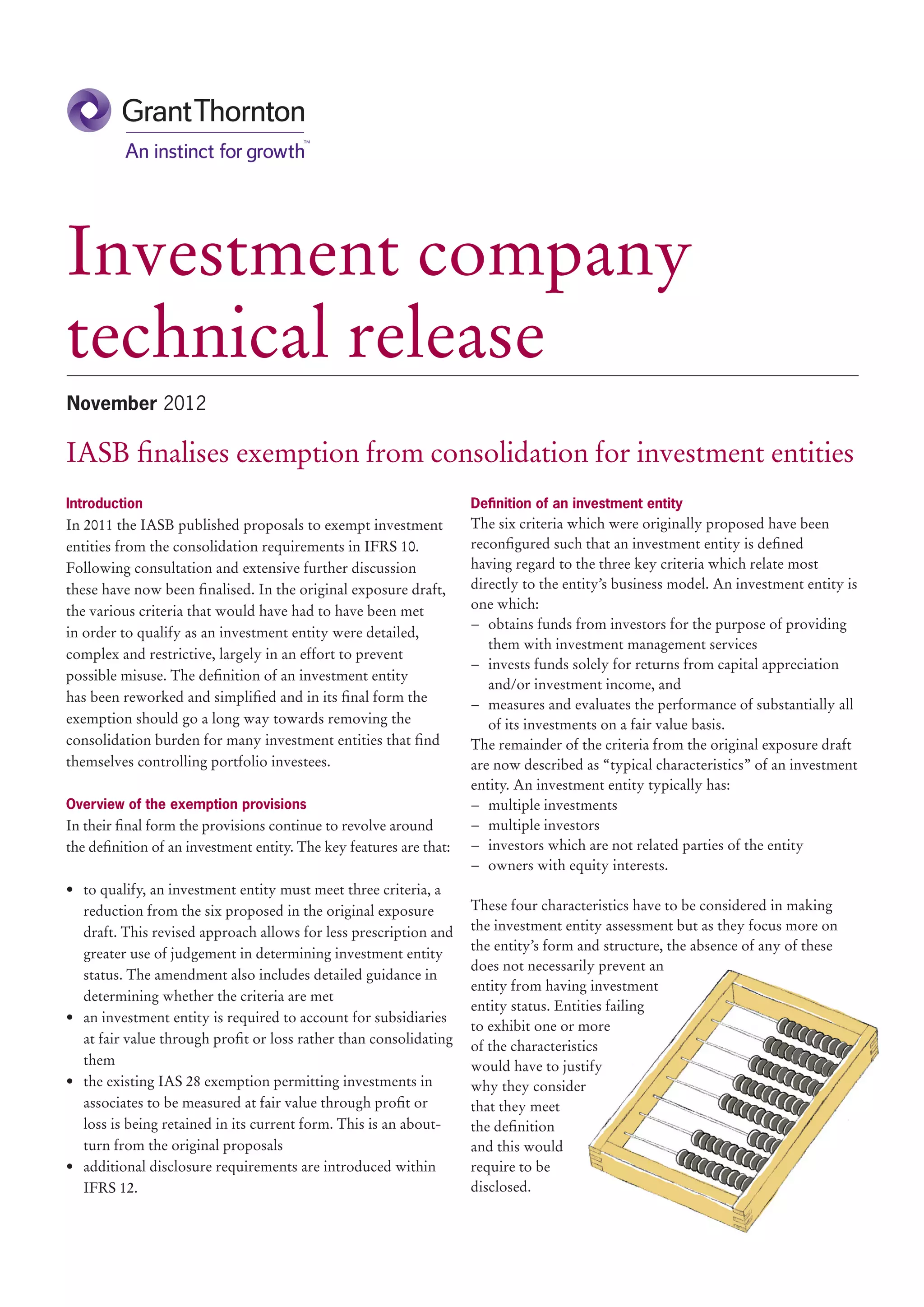 GT Investment company technical release PDF
