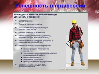 Успешность в профессии
 