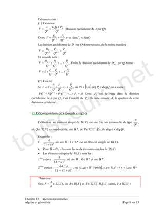 L
# =+
+
== # 2
+= −
2 <
' 2 D
++= −
−
−.
.
=
+++= −
.
.
= ! 2 −
++++= .
.
#. :
6 ++++= .
.
0 [ ] <∈∀
=++++ −− .
. 2
$0 $ " *
2 M
! # ! E
0 %&∈ H∈ { }-1%&∈ <
=+
•
# −
λ
0 ∈ ∈λ #
• = #
• ' #
# −
λ
0 ∈ ∈λ H∈
.
# +−
+ µλ
0 { } H->--#1# ..
∈<−∈∈µλ
/
6 #∈= 0 %&∈ %&1%& -∈ # %&∉
touscours.net
 