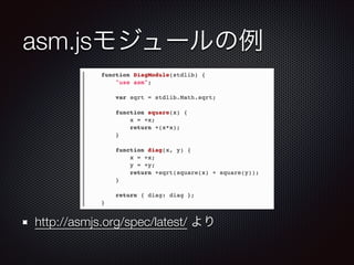 asm.jsモジュールの例

http://asmjs.org/spec/latest/ より

 