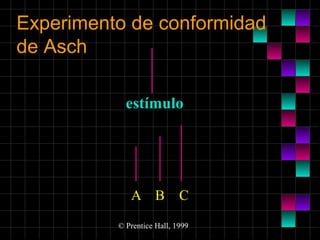 Experimento de conformidad
de Asch
estímulo

A B

C

© Prentice Hall, 1999

 