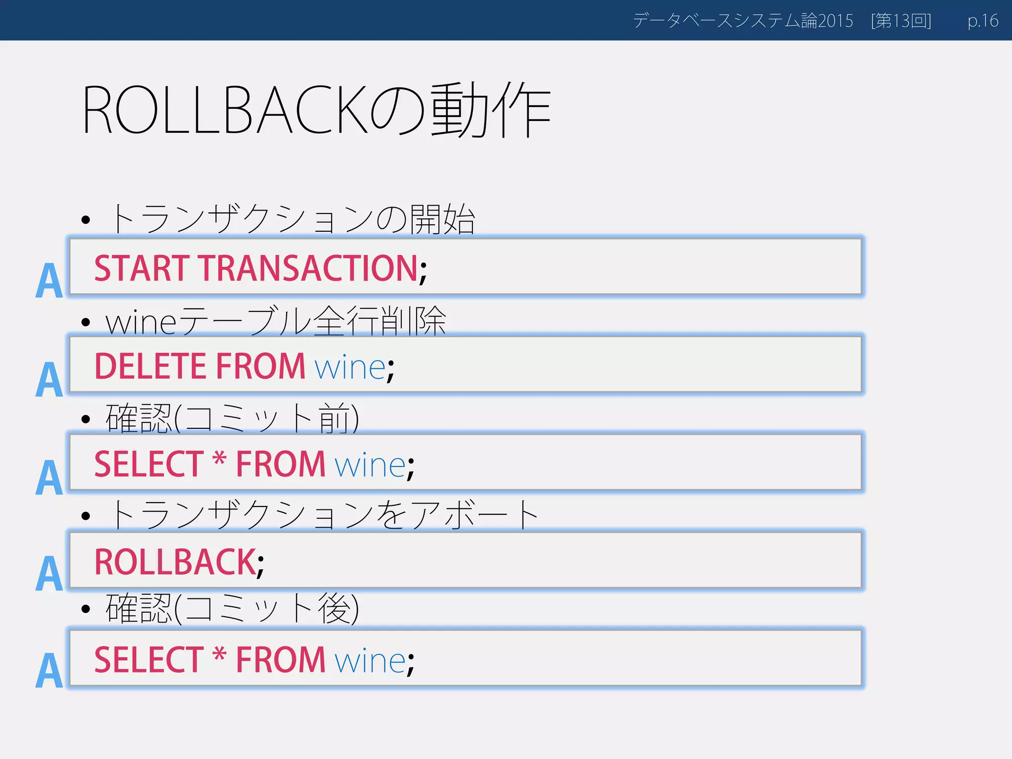 データベースシステム論13 － データベースの運用 | PDF