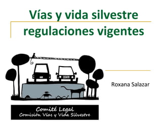 Vías y vida silvestre
regulaciones vigentes

Roxana Salazar

rosacam@gmail.com

 