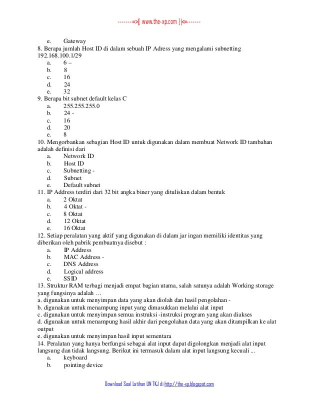 13. download soal latihan kejuruan tkj lengkap full