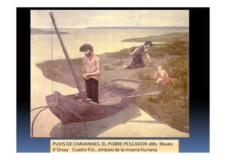 PUVIS DE CHAVANNES. EL POBRE PESCADOR 1881 Museo
d´Orsay Cuadro frío , símbolo de la miseria humana
 