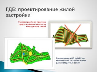 Распространённая практика
проектирования жилья для
многодетных семей
Предложение АНО ИДМРР по
комплексной застройке жилья
для многодетных семей
 