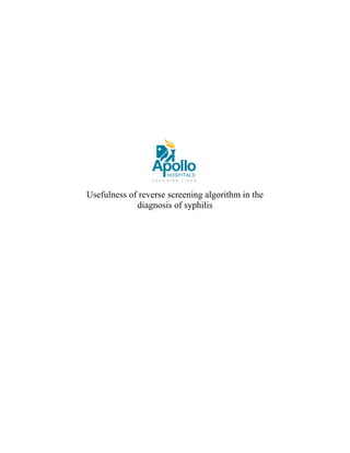 Usefulness of reverse screening algorithm in the diagnosis of syphilis ...