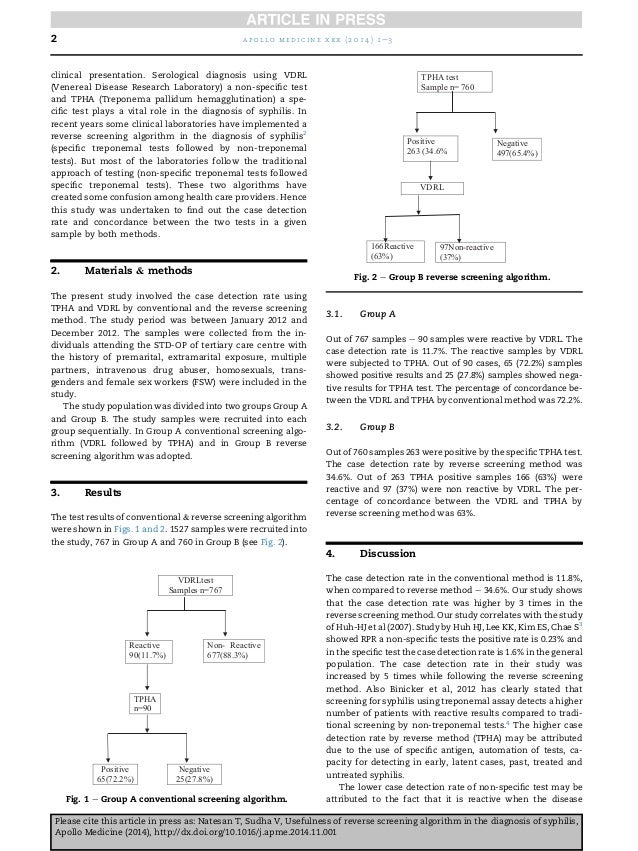 Usefulness of reverse screening algorithm in the diagnosis of syphilis