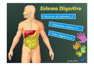 Sistema Digestivo
 Percurso do alimento...? Percurso do alimento...?
by Ana Kastro
 