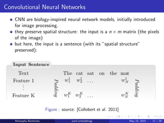 Convolutional Neural Networks
CNN are biology-inspired neural network models, initially introduced
for image processing.
t...
