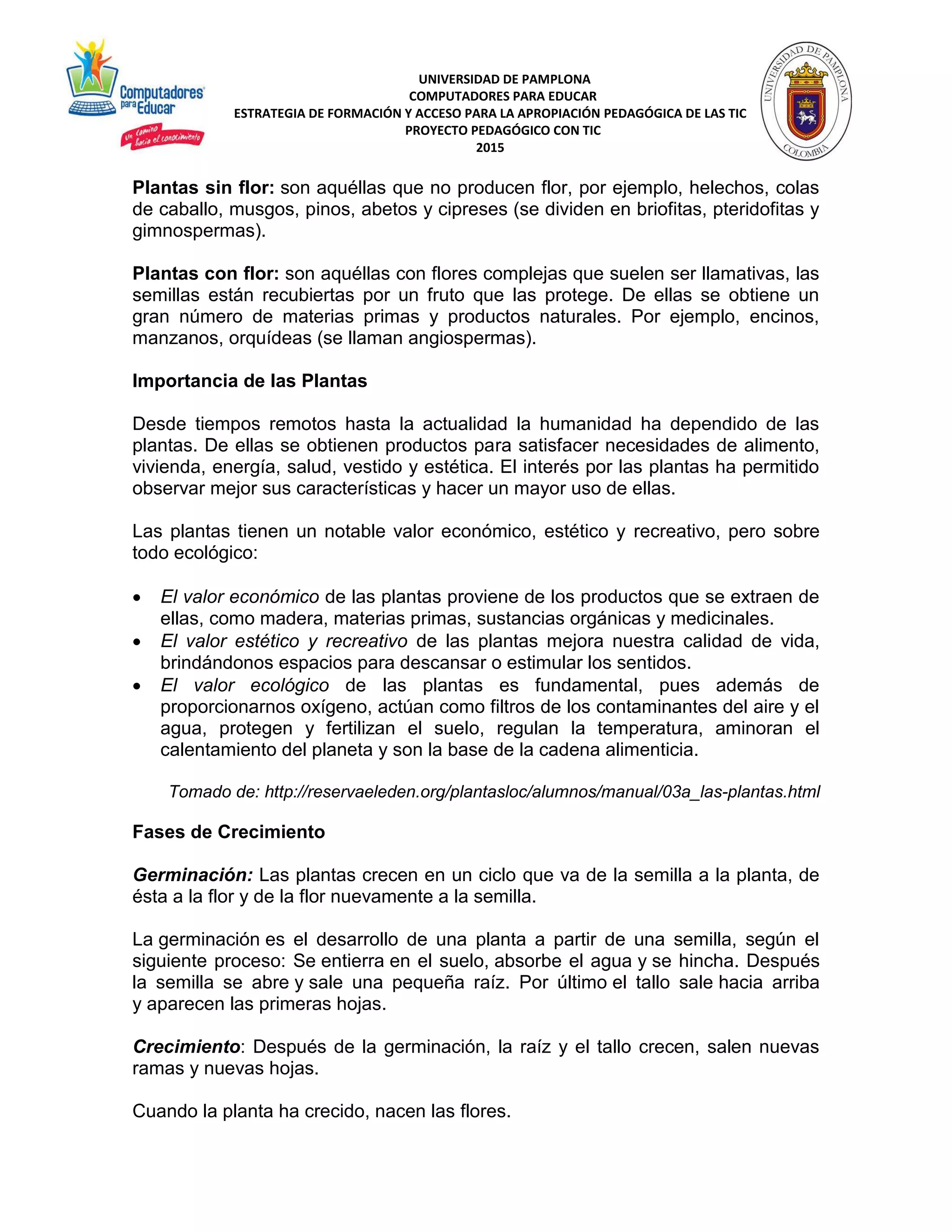 13. Proyecto - Las Plantas de mi Jardín Escolar | PDF