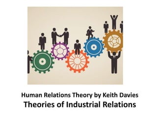 Human Relations Theory by Keith Davies
Theories of Industrial Relations
 