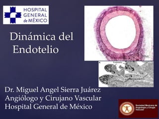 Dinámica del
Endotelio
Dr. Miguel Angel Sierra Juárez
Angiólogo y Cirujano Vascular
Hospital General de México
 