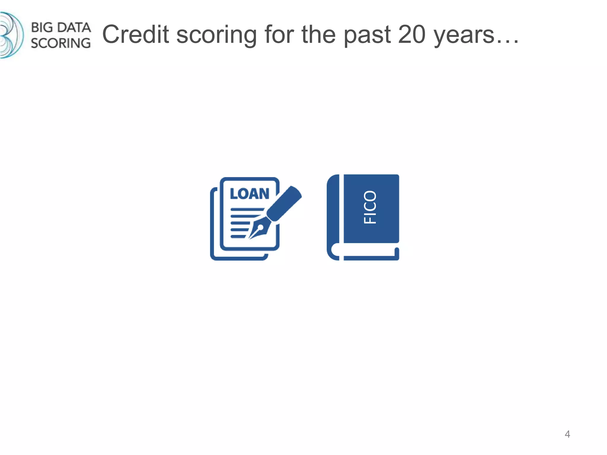 4
Credit scoring for the past 20 years…
FICO