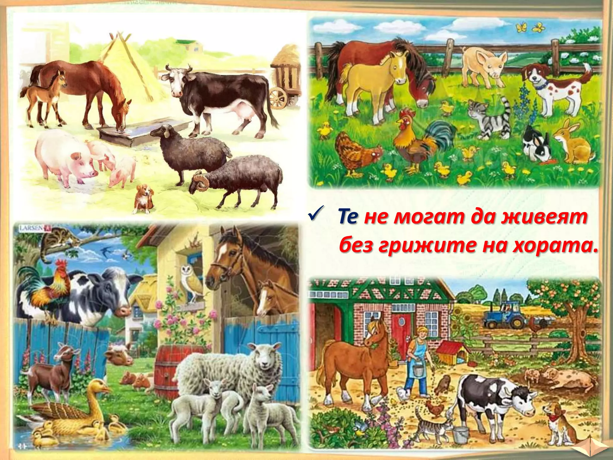  Те не могат да живеят
без грижите на хората.
 