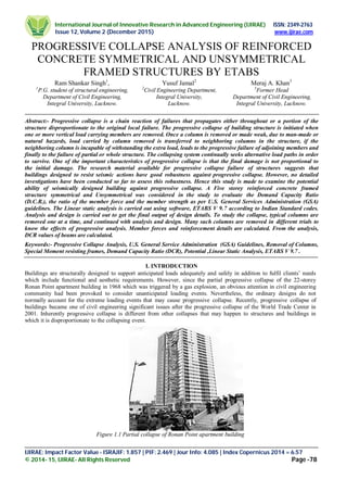 PROGRESSIVE COLLAPSE ANALYSIS OF REINFORCED CONCRETE SYMMETRICAL AND ...