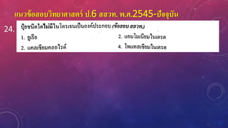 แนวข้อสอบวิทยาศาสตร์ ป.6 สสวท. พ.ศ.2545-ปัจจุบัน
24.
 