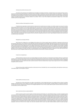 Você precisa de assistência online por escrito?
Como regra, escritas tarefas são o mais problemático para a faculdade e os estudantes universitários. Um papel em branco nunca encoraja as pessoas a escrever.
Quando você tem que escrever algo urgentemente, o tempo passa como um relâmpago. O resultado da sua escrita nem sempre coincide com as expectativas… Cada aluno está
familiarizado com estas armadilhas. Se você objetivo de se tornar uma alta aceve, você nunca deve desistir, não importa quão complicado é uma tarefa pode ser. A compreensão
da importância de escritos atribuições é a chave para a eficaz estudando. Nossas monografias ensaios podem ajudar você a se tornar um aluno bem-sucedido. Aqui você pode
comprar uma redação impecável que será altamente avaliado por seu professor. Todos os nossos títulos acadêmicos personalizados são plágios livres e escritos pelos
verdadeiros peritos com longa experiência.
Obtenha um professor história papel dos seus sonhos
O medo de escrever algo original e cativante é bastante compreensível e diz respeito não só aos estudantes, mas também a qualquer outra pessoa. Por exemplo,
muitas pessoas sonham de escrever um livro. Eles têm histórias para contar, mas não sei como transferir as suas ideias para o papel. Escrever uma boa história que pode
despertar o interesse é um problema comum, não importa quão inteligente e experiente que são. Isso acontece devido ao fato de que nem toda pessoa é um escritor de talento
pela natureza. Ao mesmo tempo, por escrito um papel realmente bom exige grandes esforços e tempo de sobra. Algumas pessoas simplesmente falta de perseverança para
passar várias horas por dia sentado e por escrito. Existe uma boa maneira de escapar a esta bastante complicado e cansativa experiência: você pode obter assistência profissional
de serviços monografias on-line. Atualmente a Internet oferece às pessoas com inúmeras oportunidades para contratar uma pessoa que pode gravar material sobre qualquer
tópico. É melhor pagar um escritor profissional em vez de desperdiçar o seu tempo. Além disso, quando você encomenda um papel personalizado de escritos, você pode ter
certeza absoluta de um resultado positivo. Aqui você pode contratar um profissional monografias para escrever o seu livro. Apenas estabelecer requisitos você e iremos escrever
sua história da melhor forma possível!
Monografias (ou para alugar profissional
Nosso serviço tem a vantagem de ser o mais fidedigno escrito empresa on-line. Temos de cooperar apenas com experientes e responsáveis escritores que são
bem-educados e pode prová-lo. Como resultado, aqui você pode obter documentos personalizados de alta qualidade. Não admira que hoje em dia muitas pessoas têm medo
de comprar papéis personalizados escritos online. Com efeito, muitas empresas por escrito podem trapacear os clientes. Não confie monografias barato as empresas que podem
vender a você mal escritos ou mesmo plágio textos! Seu único objetivo é obter dinheiro a você logo que possível. Pelo contrário, valorizamos a nossa reputação. A qualidade
dos documentos gravados de forma personalizada é a nossa prioridade. Nós não acondicionados com pessoas que façam o seu trabalho de uma forma sucinta. Cada escritor
trabalhar aqui sabe como criar um texto brilhante a partir do zero. Além disso, revise e rever cada papel personalizado várias vezes a fim de excluir qualquer possibilidade de
gramática ou erros de ortografia. No resultado, você obtém uns profissionalmente escritos, não plágio papel que conquista o coração de um leitor a partir da primeira frase.
Não há tantos bons serviços monografias acadêmico para que vocês são realmente sorte de encontrar a nossa por escrito empresa!
Comprar livros monografias aqui
História de professor e ensaio por escrito é uma escolha inteligente que irá ajudar você a gastar o seu tempo de forma mais eficiente. Pagar por um papel de alta
qualidade e não ter medo de que algo pode dar errado. Temos já ajudaram milhares de pessoas em todo o mundo. Formatação, revisão, monografia, tcc, abnt, artigos, prepara
textos originais para nós, Reino Unido, Canadá e Austrália os clientes. Estamos disponíveis em qualquer altura de forma sinta-se à vontade para fazer perguntas. Trabalhando
com nossas monografias serviço que recebem todo o apoio e assistência de peritos. Finalmente, você pode relaxar e esquecer todas as agruras da escrita. Fim você esplêndidas
monografias ensaios no nosso site!
Por favor note que todos os pedidos relacionados com documentos de teses e dissertações, bem como suas peças/capítulos, estão disponíveis somente para a
Universidade (Colégio 3-4) nível acadêmico e superior.
Projeto acadêmico de Serviço por escrito
Para além de ter um bom tempo durante o seu colige ou universidade dias, os alunos também têm de fazer os seus projetos de forma a alcançar os resultados
desejados. Provavelmente todos os alunos suspeitos de um projeto a ser algo mais grave do que uma simples atribuição. Um projeto acadêmico é normalmente realizado por
um aluno como uma tarefa a longo prazo que é impossível sem investigação independente. Fazer um eficaz e projeto original do papel é necessário quando você vai escrever
uma dissertação ou tese de um papel no futuro.
Qual é o ponto da escrita de um projeto acadêmico?
Embora no primeiro os alunos se sintam inspirado e motivado quando eles são fornecidos com a oportunidade de conduzir a sua própria investigação, quando
se trata de escrever um projeto acadêmico, eles não se sintam como se tornar mais estudiosos. Com efeito, por escrito um projeto acadêmico leva um montão de trabalho. A
fim de planejar e executar a pesquisa original sem assistência, os alunos têm de possuir um número de diferentes habilidades necessárias. Por exemplo, é importante selecionar,
organizar e analisar literatura, defina claramente os objetivos da investigação, recolher e analisar dados, retirar conclusões válidas e organizar o tempo de forma eficaz. Lembre-
se de que o seu projeto acadêmico é um trabalho importante. Ele pode ser acessível a outros pesquisadores e estudiosos diferentes para referência. Um projeto acadêmico é
o seu pequeno contributo para a ciência mundial. Fazer um projeto acadêmico bem-sucedido é também essencial para a sua futura carreira. Com a ajuda de um projeto
acadêmico, você pode demonstrar sua experiência acadêmica e atrair a atenção de potenciais empregadores. Um projeto acadêmico é um bom meio de escolher e enfatizando
as competências que os empregadores estão procurando. Evidentemente, leva muito tempo para escrever um bom projeto acadêmico. Incontáveis horas serão gastas na
preparação: você terá de ler lotes de livros e artigos. Outra não menos importante tarefa é escrever uma sólida formação acadêmica proposta de projeto que exige a
 