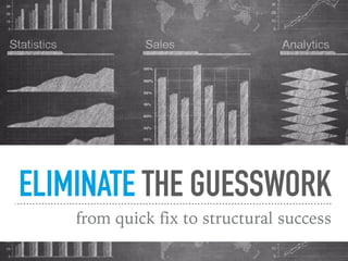 ELIMINATE THE GUESSWORK
from quick fix to structural success
 