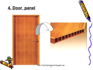 Applications4. Door panel
http://textilestudypoint.blogspot.com
/
 