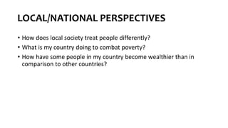 GLOBAL PERSPECTIVE CAMBRIDGE IGCSE: POVERTY AND INEQUALITY | PPTX