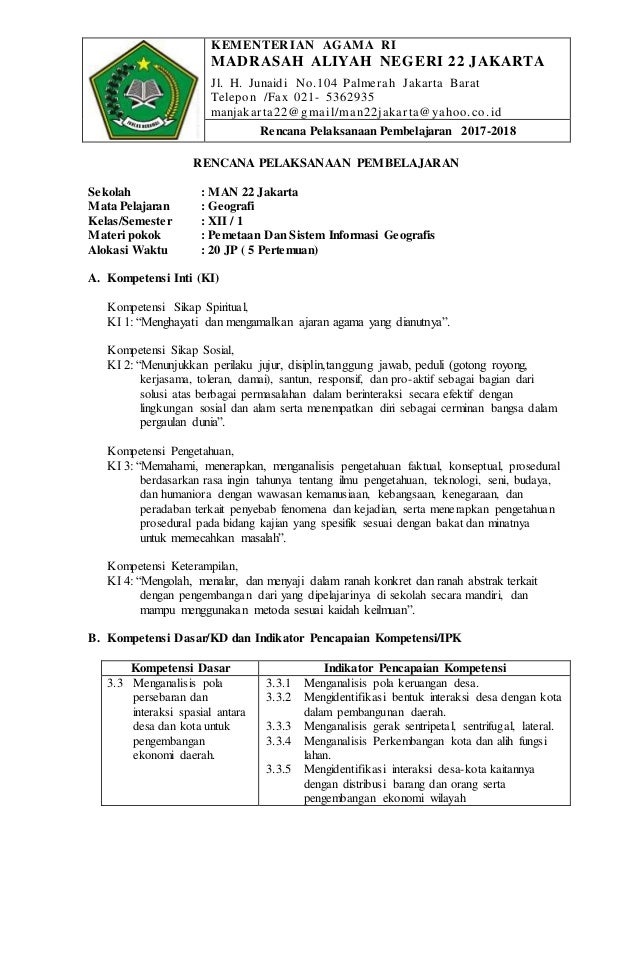 Rpp Geografi Xii Unit 3 Rpp Geografi Xii Unit 3