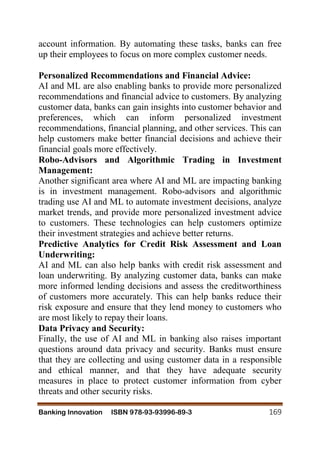 THE IMPACT OF ARTIFICIAL INTELLIGENCE AND MACHINE LEARNING ON BANKING ...