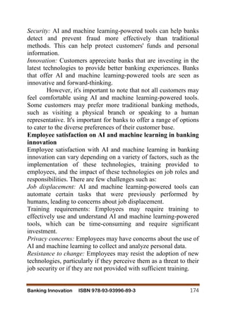 THE IMPACT OF ARTIFICIAL INTELLIGENCE AND MACHINE LEARNING ON BANKING ...