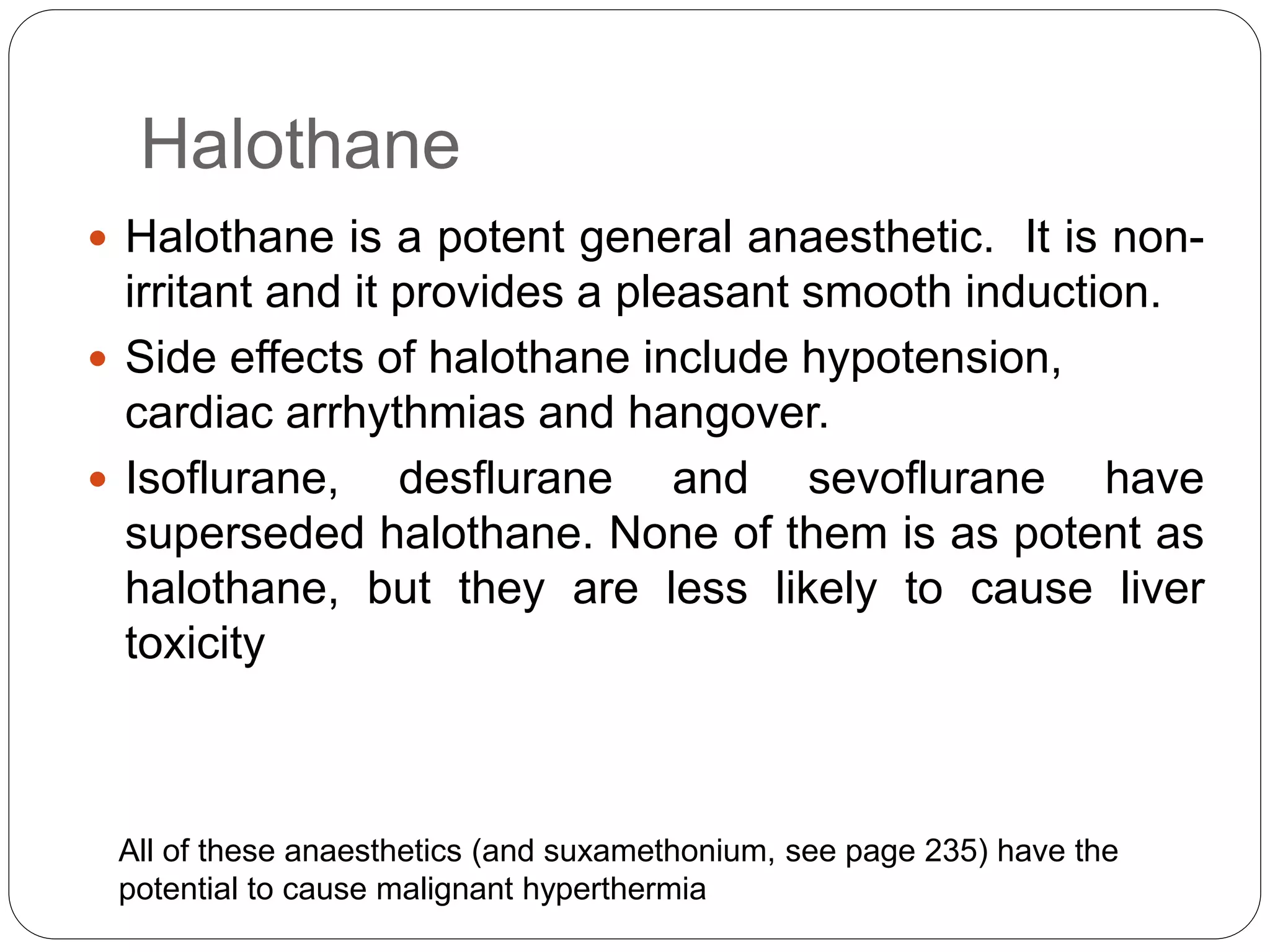 pharmacology of general anesthetics | PPTX