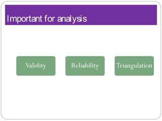 Important for analysis
 