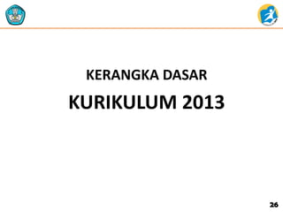 26
KERANGKA DASAR
KURIKULUM 2013
 