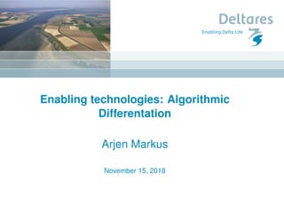 Enabling technologies: Algorithmic
Differentation
Arjen Markus
November 15, 2018
 