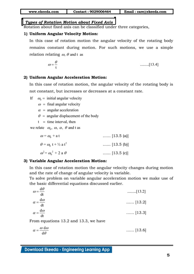 13. kinematics of rigid bodies | PDF | Physics | Science