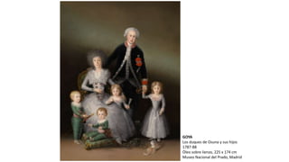 GOYA
Los duques de Osuna y sus hijos
1787-88
Óleo sobre lienzo, 225 x 174 cm
Museo Nacional del Prado, Madrid
 