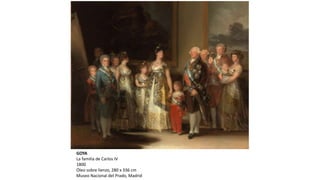 GOYA
La familia de Carlos IV
1800
Óleo sobre lienzo, 280 x 336 cm
Museo Nacional del Prado, Madrid
 