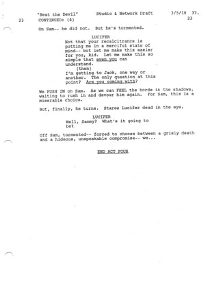 Supernatural 13.21 Beat The Devil Script | PDF