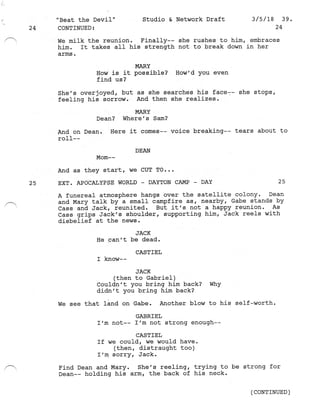 Supernatural 13.21 Beat The Devil Script | PDF