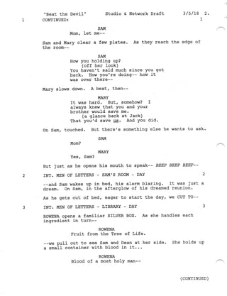Supernatural 13.21 Beat The Devil Script | PDF
