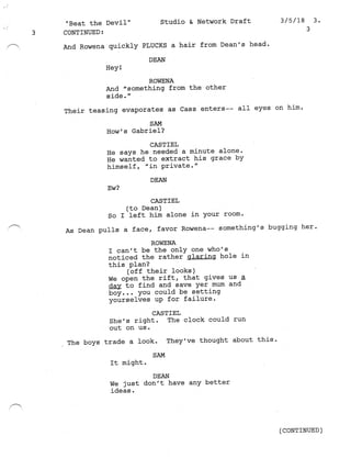 Supernatural 13.21 Beat The Devil Script | PDF