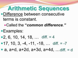 13 1 arithmetic and geometric sequences | PPT