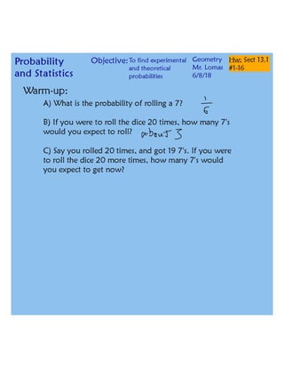13 1 experimental and theoretical probability