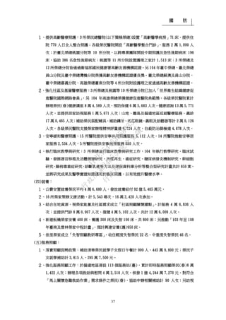 國 防
37
１、提供高齡醫療照護：3 所榮民總醫院(以下簡稱榮總)設置「高齡醫學病房」71 床，提供住
院 770 人日全人整合照護；各級榮民醫院開設「高齡醫學整合門診」，服務 2 萬 1,099 人
次；於臺北榮總桃園分院等 10 所分院，以跨專業團隊開設中期照護及急性後期病床 196
床，協助 386 名急性後期病友；桃園等 11 所分院設置護理之家計 1,513 床；3 所榮總及
12 所榮總分院皆通過衛福部國民健康署高齡友善機構認證。另 104 年臺中榮總、臺北榮總
員山分院及臺中榮總灣橋分院榮獲高齡友善機構認證優良獎。臺北榮總蘇澳及員山分院、
臺中榮總嘉義分院、高雄榮總臺南分院等 4 所分院附設護理之家通過高齡友善機構認證。
２、強化社區及基層醫療服務：3 所榮總及桃園等 10 所榮總分院已加入「世界衛生組織健康促
進醫院國際網路會員」，另 104 年高雄榮總榮獲健康促進醫院典範獎。各級榮民醫院累計
辦理榮民(眷)健康講座 8 萬 4,589 人次、預防保健 6 萬 5,683 人次、健康諮詢 13 萬 5,771
人次，並提供居家訪視服務 1 萬 5,671 人次；山地、離島及偏遠地區巡迴醫療服務、義診
17 萬 0,465 人次；補助榮民裝配輔具、補助鑲牙、老花眼鏡、義眼及助聽器等計 2 萬 0,126
人次。各級榮民醫院支援榮家辦理精神評量達 9,724 人次，自殺防治篩檢達 4,678 人次。
３、安寧緩和醫療照護：15 所醫院提供安寧共同照護服務 5,112 人次，14 所醫院推動安寧居
家服務 2,534 人次，5 所醫院提供安寧病房服務 880 人次。
４、執行臨床教學與研究：3 所榮總進行臨床教學與研究工作，104 年執行教學研究、臨床試
驗、發展器官移殖及活體捐贈研究、神經再生、癌症研究、糖尿病發炎機制研究、幹細胞
研究、腸病毒重症研究、診斷乳癌新方法及健保資料庫分析等整合型研究計畫共計 659 案，
並將研究成果及醫學實證知識運用於臨床照護，以有效提升醫療水準。
(四)就養：
１、公費安置就養榮民平均 4 萬 6,680 人，發放就養給付 92 億 5,465 萬元。
２、16 所榮家策辦文康活動，計 5,543 場次，16 萬 2,420 人次參加。
３、結合在地資源，視榮家能量及社區需求成立「社區照顧關懷據點」，計服務 4 萬 6,836 人
次；並提供門診 8 萬 0,907 人次、復健 4 萬 5,102 人次，共計 12 萬 6,009 人次。
４、新建板橋榮家安養 400 床、養護 300 床及失智 100 床，共 800 床；另推動「103 年至 108
年臺南及雲林榮家中程計畫」，預計興建安養(護)950 床。
５、佳里榮家成立「失智照顧教研專區」，收住輕度失智榮民 22 名、中重度失智榮民 46 名。
(五)服務照顧：
１、落實照顧弱勢政策：補助清寒榮民就學子女假日午餐計 999 人、445 萬 9,800 元；榮民子
女就學補助計 3,815 人、295 萬 7,500 元。
２、強化服務照顧工作：於偏遠地區普設 113 個服務站(臺)，累計即時服務照顧榮民(眷)8 萬
1,422 人次；辦理各項救助與慰問 4 萬 2,518 人次，核發 1 億 4,244 萬 7,270 元。對符合
「馬上關懷急難救助作業」需求條件之榮民(眷)，協助申辦相關補助計 90 人次；另訪視
行
政
院
行
政
院
第
3485次
院
會
會
議
1F3E754463658433
 