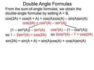 13. sum and double half-angle formulas-x | PPTX