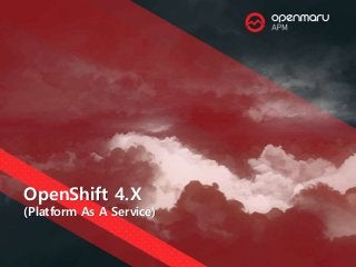 OpenShift 4.X
(Platform As A Service)
 