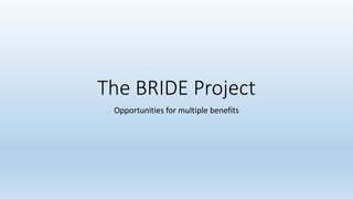 13. The BRIDE project: working for multiple benefits - Donal Sheehan ...